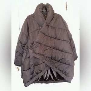 Universal Standard Asymmetrical Puffer Coat.
